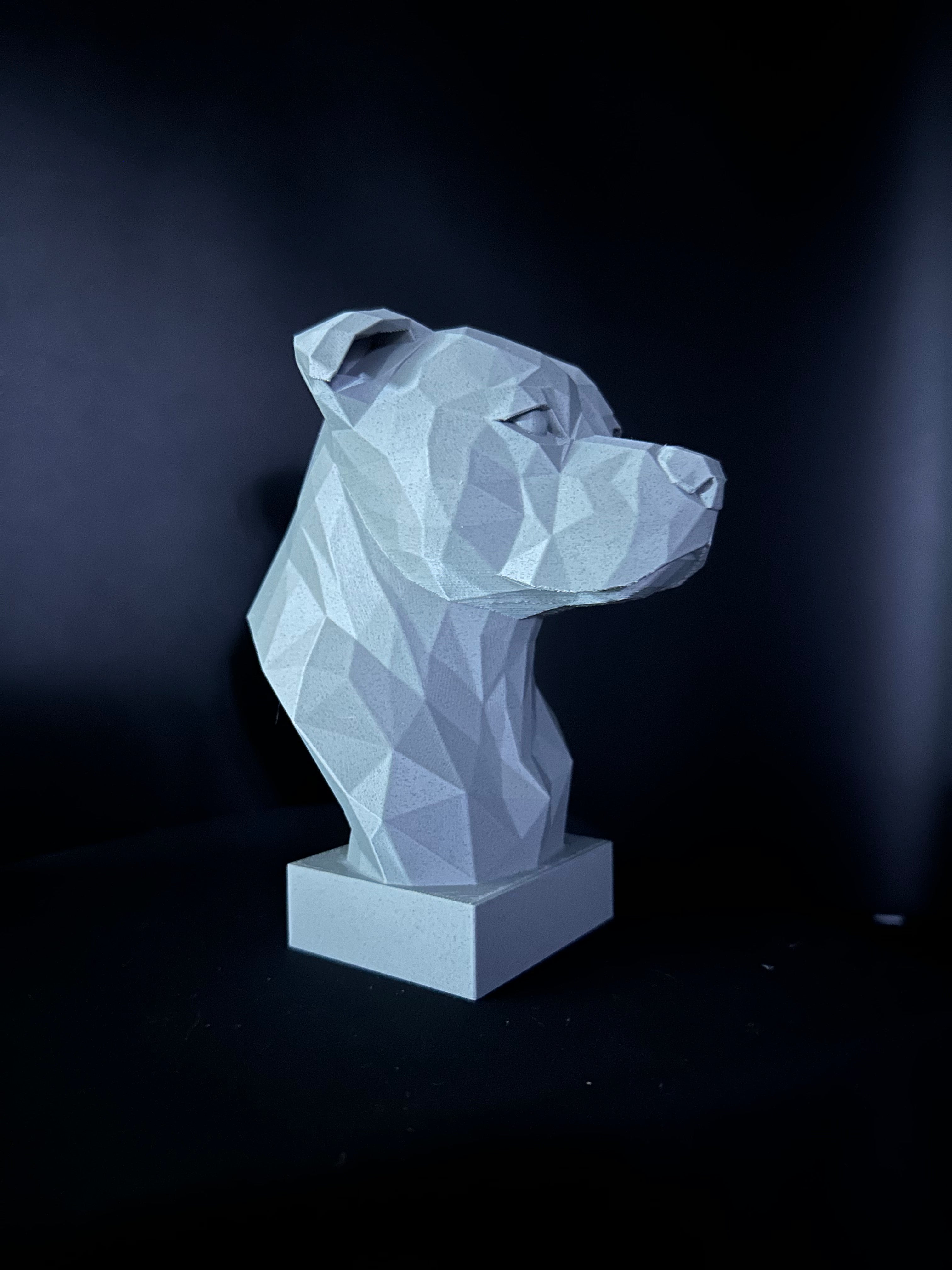 Staffordshire Bull Terrier Low Poly Bust