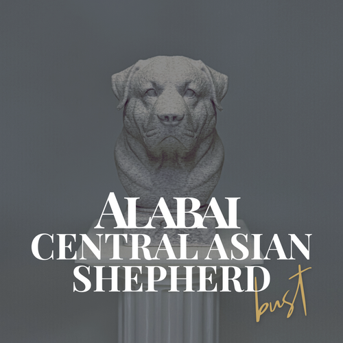 Alabai Central Asian Shepherd Dog Bust