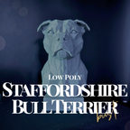 Staffordshire Bull Terrier Low Poly Bust