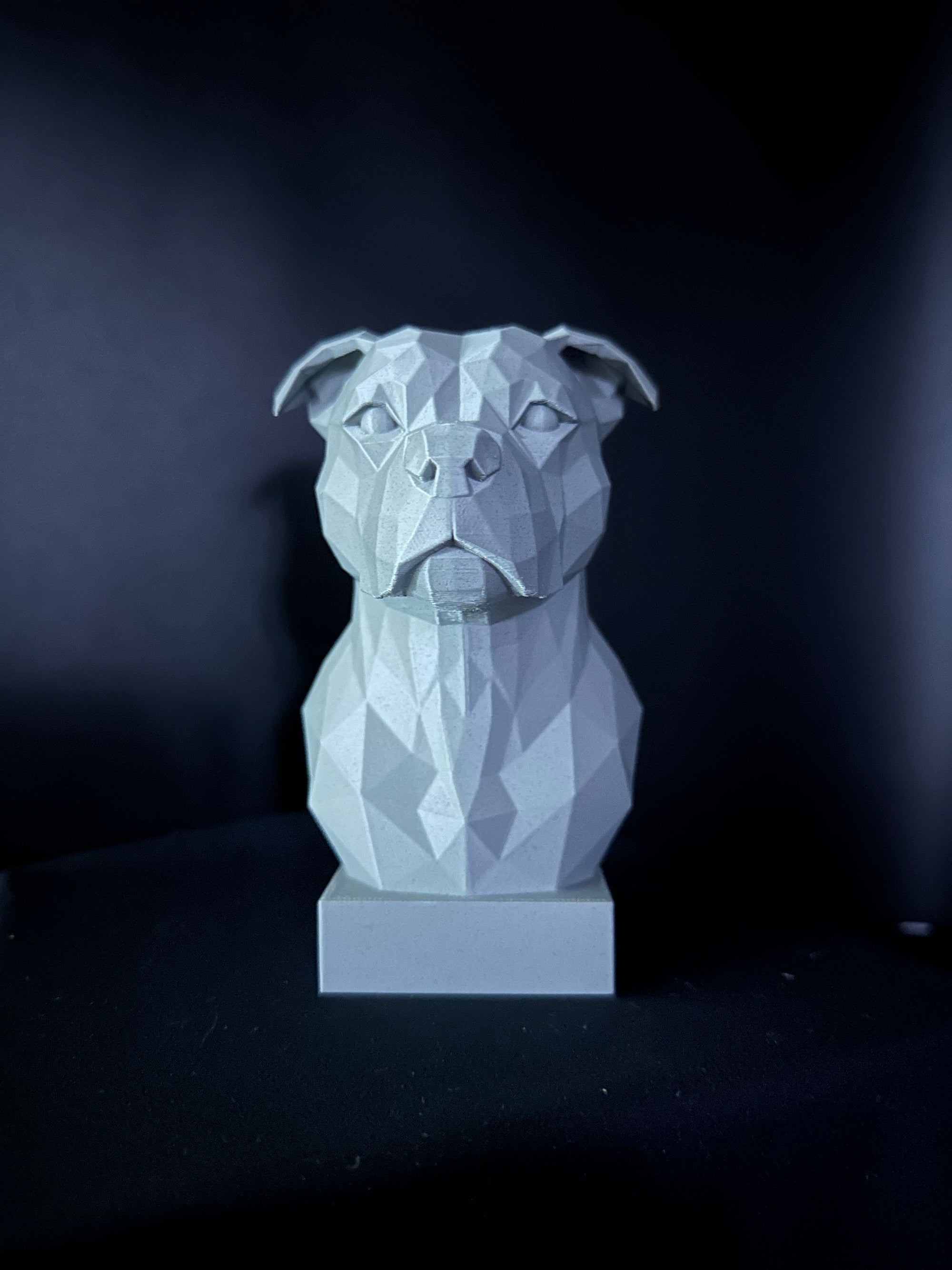 Staffordshire Bull Terrier Low Poly Bust