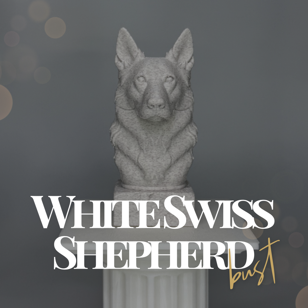 White Swiss Shepherd Dog Bust